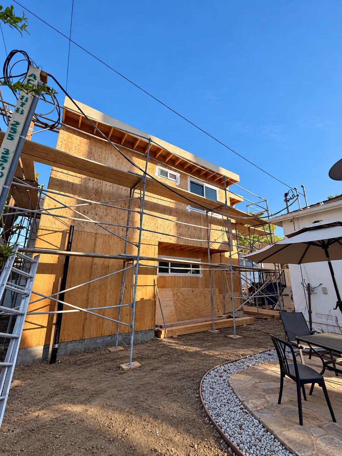 Sheathed walls and windows set, Encino ADU
