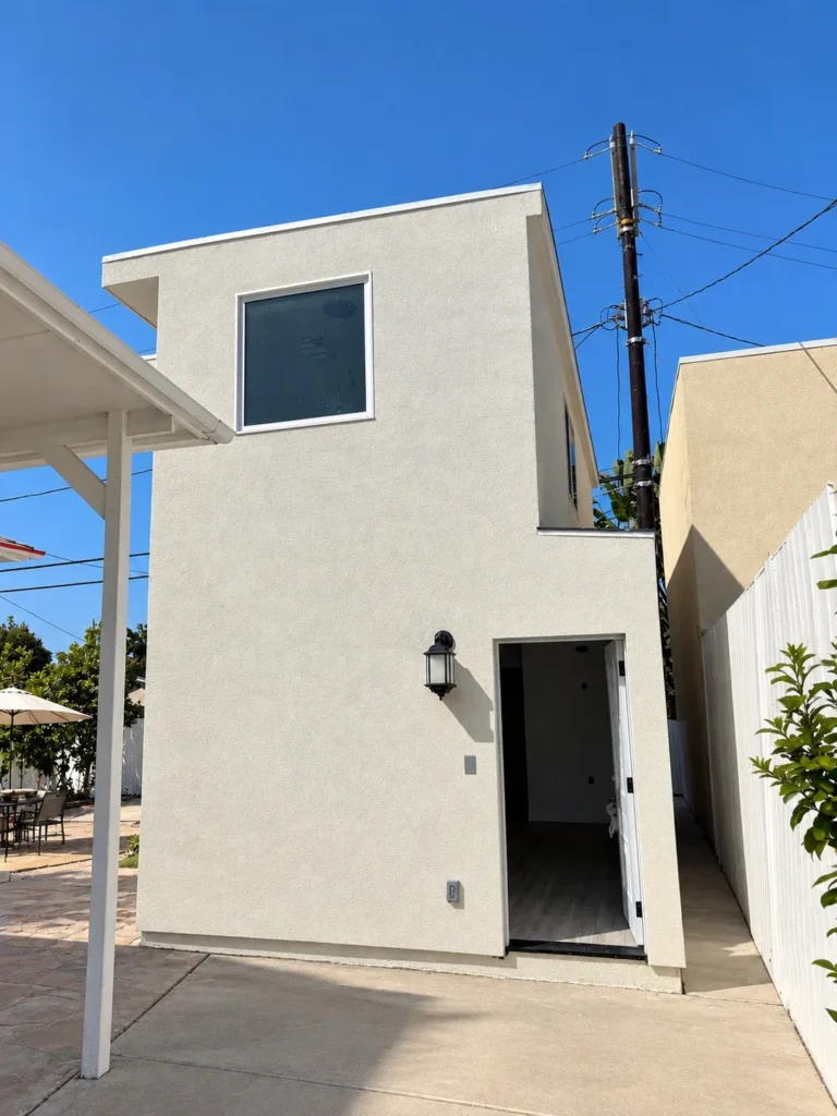 Finished two-story ADU built by MAMOS in Encino