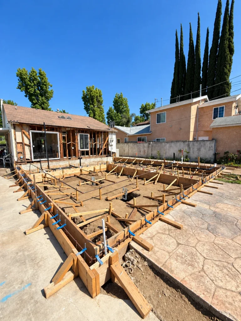 Foundation forms set on the Encino project