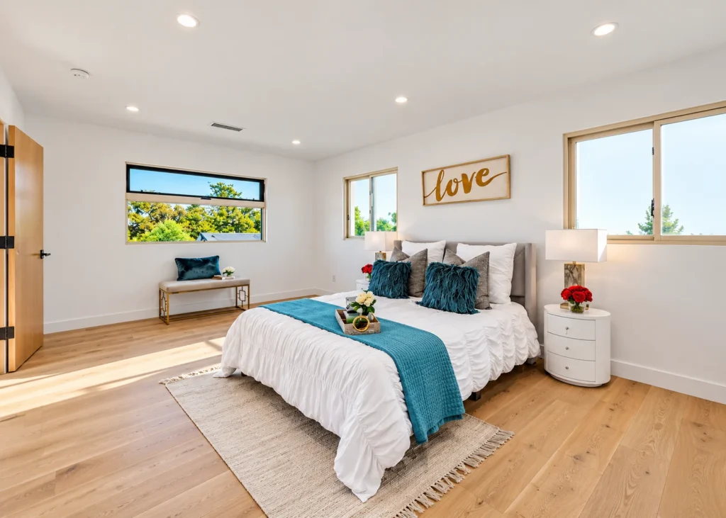 Bedroom in a Long Beach ADU built by MAMOS